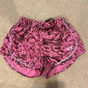 Pink and maroon Nike shorts
